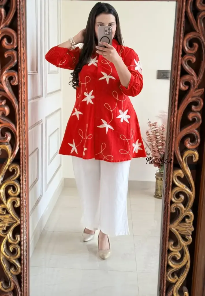 Bell bottom Coord Set (S, Red)