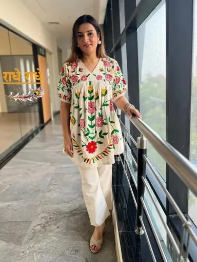 Cotton Aari Work Coord Set