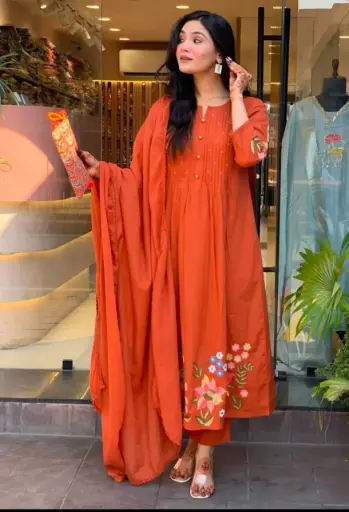 Cotton Anarkali Suit Set