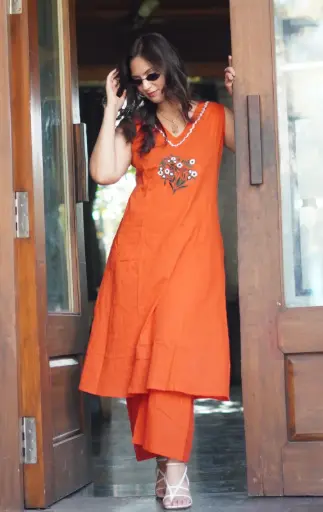 A-line Cotton Kurta Set